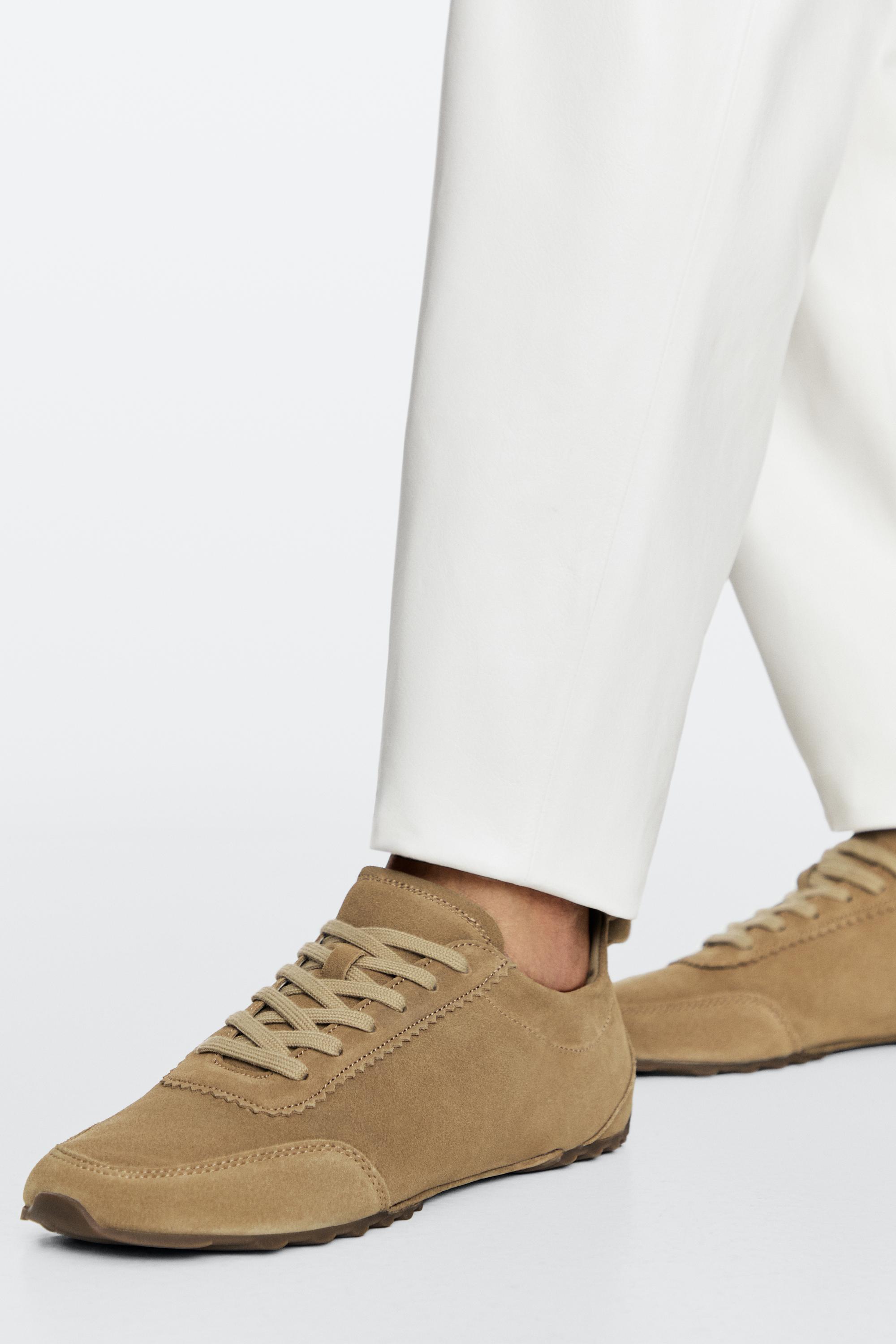Soft leather trainers